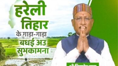 मुख्यमंत्री विष्णु देव साय ने प्रदेशवासियों को हरेली पर्व की दी शुभकामनाएँ….