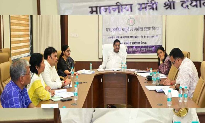 रायपुर : खाद्य मंत्री श्री दयालदास बघेल ने ली विभागीय समीक्षा बैठक रायपुर : खाद्य मंत्री श्री दयालदास बघेल ने ली विभागीय समीक्षा बैठक